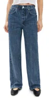 Rag & Bone Blue Miramar Fleece Terry Wide Leg Lounge Pants In Topaz