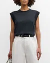 Rag & Bone Mixed Media Muscle Tee In Black