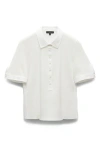 Rag & Bone Mixed Media Rib Polo In White