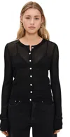 Rag & Bone Molly Pointelle Knit Cardigan In Black