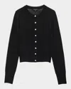 Rag & Bone Molly Pointelle Knit Cardigan In Black