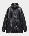Rag & Bone Monica Faux Leather Foil Jacket Black In Black