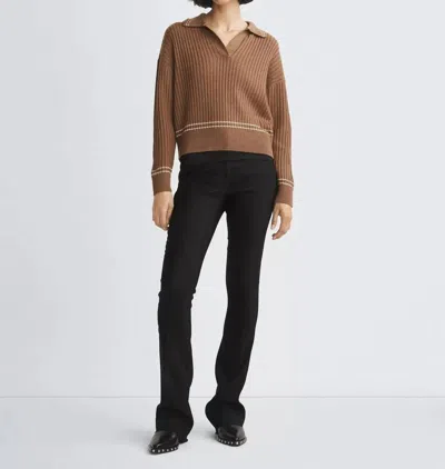 Rag & Bone Monti Polo Sweater In Camel In Brown