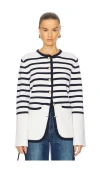 Rag & Bone Nancy Long Stripe Cardigan Ivory In Ivory