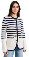 Rag & Bone Nancy Long Stripe Cardigan Ivory In Ivory