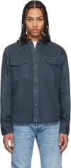 Rag & Bone Navy Featherweight Denim Shirt In Minna
