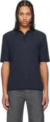 Rag & Bone Navy Harvey Knit Polo In Salute