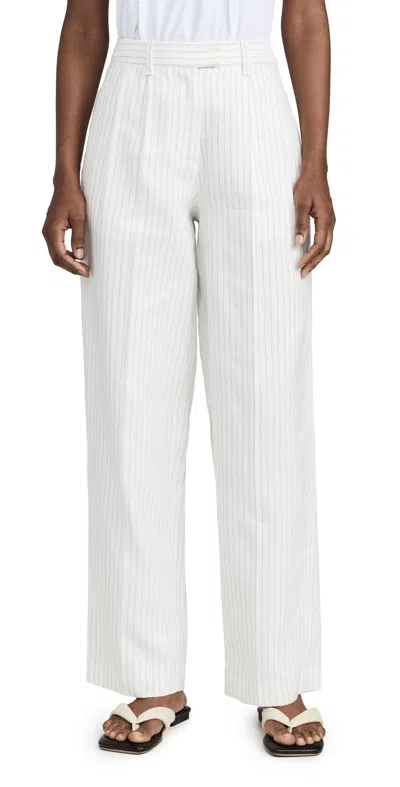 Rag & Bone Newman Linen Trousers Whtstripe