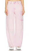 Rag & Bone Nora Cargo-pocket Straight-leg Jeans In Pink Acid