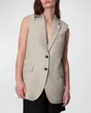 Rag & Bone Odessa Linen Vest In Green