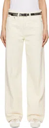 Rag & Bone Off-white Logan Mid-rise Wide Leg Jeans In Ecrutweed