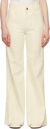 Rag & Bone Off-white Skylar Wide-leg Flare Jeans In Ecru