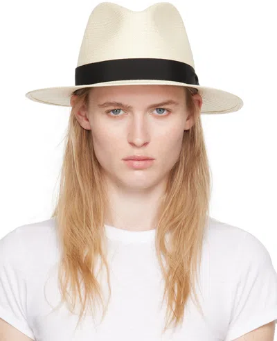 Rag & Bone Off-white Straw Panama Hat In Wht