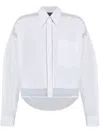Rag & Bone Beatrice Cropped Poplin Organza Shirt In White In White