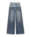 Rag & Bone Miramar Sofie Cotton-terry Wide-leg Jeans In Blue