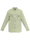Rag & Bone Patch Pockets Denim Shirt In Grey