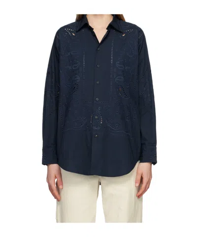 Rag & Bone Perforated Shirt In Black