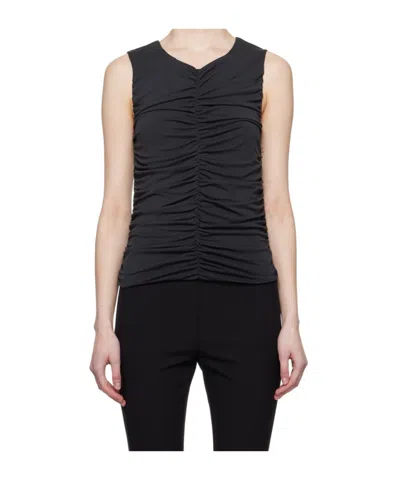 Rag & Bone Pleated Design Vest In Black