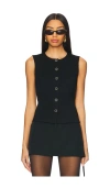 Rag & Bone Irina Button Up Vest Black In Black