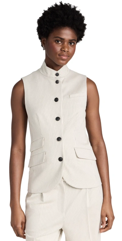 Rag & Bone Ponte Slade Vest Ivrystripe In Ivory Stripe