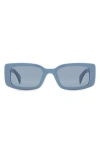 Rag & Bone 52mm Rectangular Sunglasses In Blue/grey