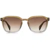 Rag & Bone 52mm Square Sunglasses In Olive/grey Shaded