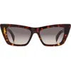 Rag & Bone 53mm Cat Eye Sunglasses In Havana/brown Gradient