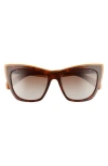 Rag & Bone 53mm Gradient Cat Eye Sunglasses In Brown/orange Havana/brown
