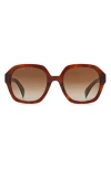 Rag & Bone 53mm Gradient Square Sunglasses In Havana