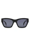Rag & Bone 54mm Gradient Rectangle Sunglasses In Black/grey