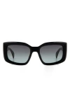 Rag & Bone 54mm Gradient Rectangular Sunglasses In Black/grey Shaded