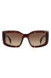 Rag & Bone 54mm Gradient Rectangular Sunglasses In Havana/brown Gradient