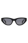 Rag & Bone 54mm Polarized Cat Eye Sunglasses In Black