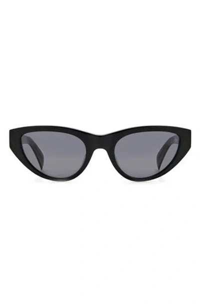 Rag & Bone 54mm Polarized Cat Eye Sunglasses In Black