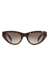 Rag & Bone 54mm Polarized Cat Eye Sunglasses In Havana