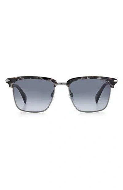 Rag & Bone 54mm Rectangular Sunglasses In Black Grey Havana