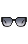 Rag & Bone 54mm Rectangular Sunglasses In Black/grey Shaded