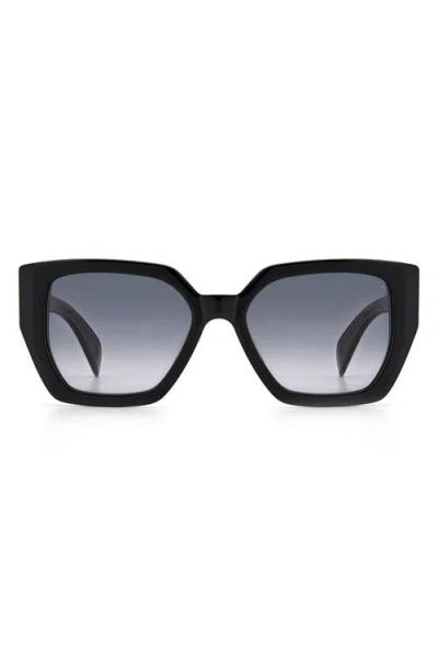 Rag & Bone 54mm Rectangular Sunglasses In Black/grey Shaded