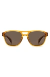 Rag & Bone 54mm Rectangular Sunglasses In Brown Orange