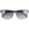 Rag & Bone 54mm Rectangular Sunglasses In Grey/grey Shaded