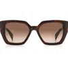 Rag & Bone 54mm Rectangular Sunglasses In Havana