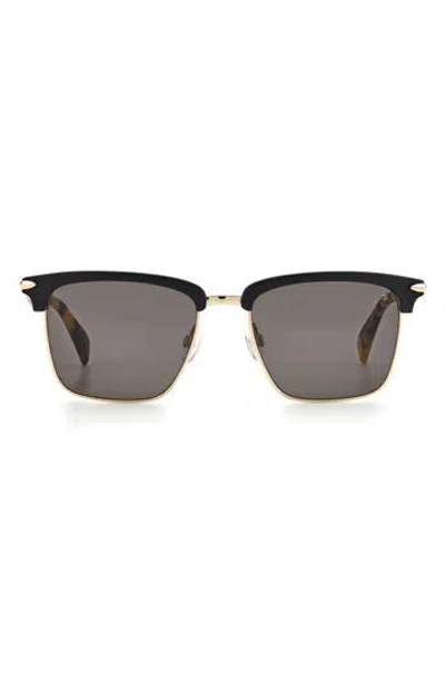 Rag & Bone 54mm Rectangular Sunglasses In Matte Black