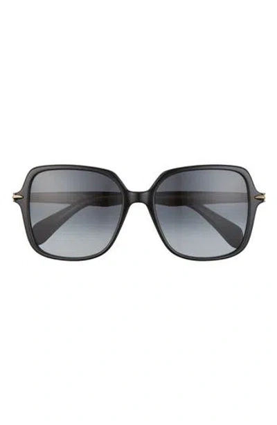 Rag & Bone 55mm Gradient Square Sunglasses In Black