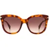 Rag & Bone 55mm Square Sunglasses In Havana