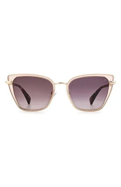 Rag & Bone 56mm Gradient Cat Eye Sunglasses In Beige/burgundy Shaded