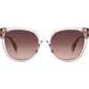 Rag & Bone 56mm Gradient Polarized Square Sunglasses In Beige/brown Gradient