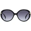 Rag & Bone 56mm Gradient Round Sunglasses In Black/grey Shaded