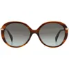 Rag & Bone 56mm Gradient Round Sunglasses In Brown Horn/grey Shaded