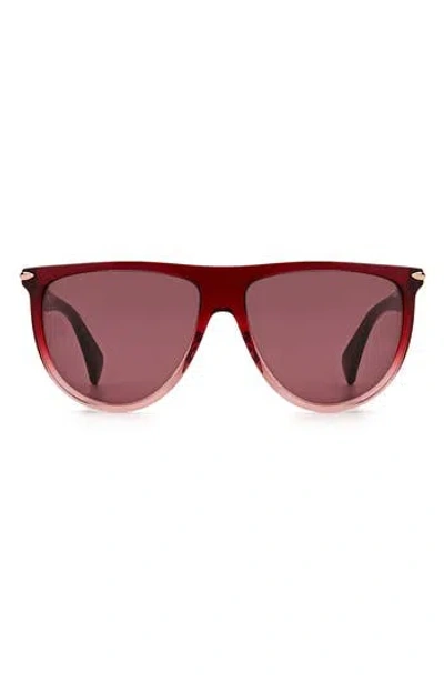 Rag & Bone 57mm Polarized Flat Top Sunglasses In Red
