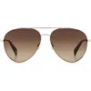 Rag & Bone 59mm Aviator Sunglasses In Gold Havana/brown Gradient